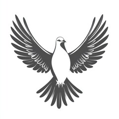 Fototapeta premium Elegant, stylized dove in flight, wings outstretched, symbolic representation of peace and freedom.