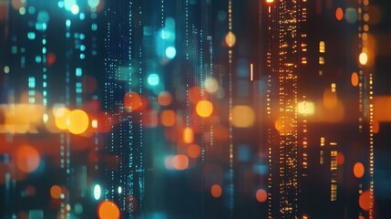 Obraz premium Abstract viewpoint on digital currency visualizations and infographic technology