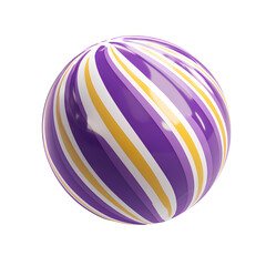 Fototapeta premium Colorful striped ball with a glossy finish.
