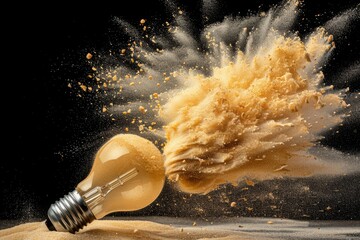 High speed capture of traditional light bulb explosion showcasing stunning shattering effects