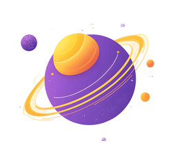 Fototapeta premium Colorful illustration of a planet with rings.