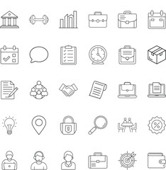 Fototapeta premium Business Icons Finance, Management, Teamwork, Strategy, and Communication