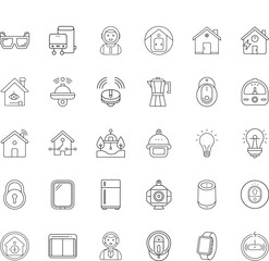 Smart Home Automation Icons Devices, Security, and Appliances