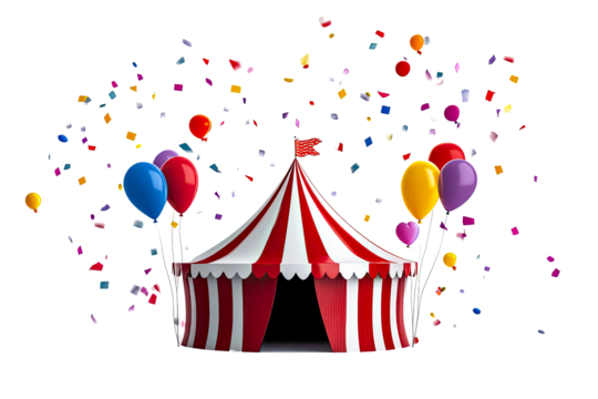  circus tent with clowns, 