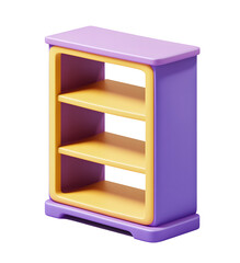 Obraz premium Colorful shelving unit with three open compartments.
