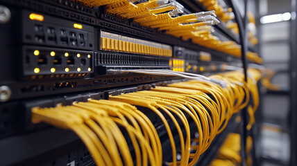 Data management and networking infrastructure ai generate insights technology environment server room modern setup