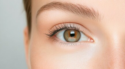 Fototapeta premium Close-up of a woman's eye showcasing natural beauty and detailed features