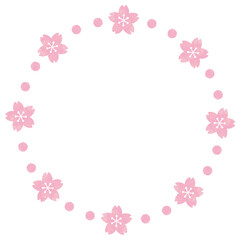 桜のフレーム素材。水彩風イラスト。春の花。さくら。