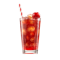 Extreme front view of a hyperrealistic Shirley Temple Isolated on a white transparent background