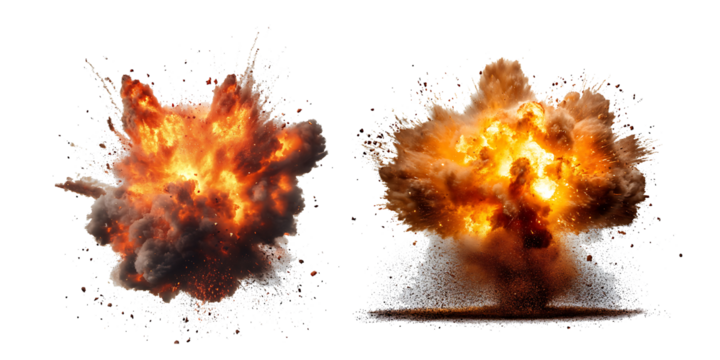 PNG Fire bomb explosion flames high explosive.
