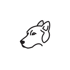 Unique dog head icon for logo templates
