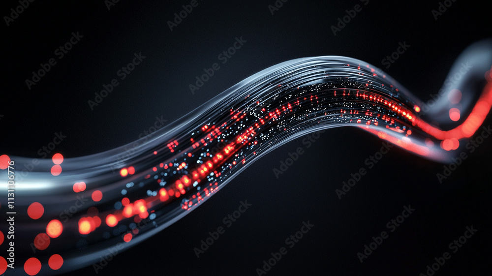 Fototapete dynamic ai-generated visuals of data waves in abstract digital space technology digital art futurist