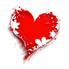 heart of splashes,Red heart-shaped creative design, clip art,
