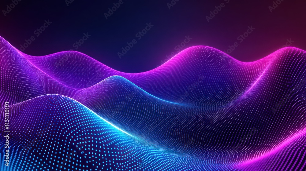 Aufkleber a vibrant abstract wave pattern with neon colors, creating a sense of depth and movement.