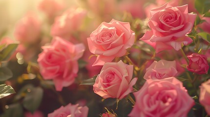 Fototapeta premium Elegant Bouquet of Vibrant Roses and Floral Blossoms Capturing Nature’s Serenity