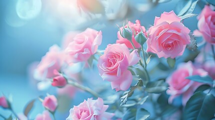 Fototapeta premium Elegant Bouquet of Vibrant Roses and Floral Blossoms Capturing Nature’s Serenity