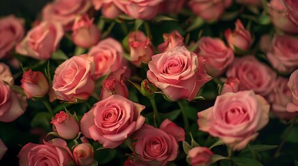 Obraz premium Elegant Bouquet of Vibrant Roses and Floral Blossoms Capturing Nature’s Serenity