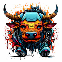 Cybernetic Bull: A Fusion of Nature and Technology