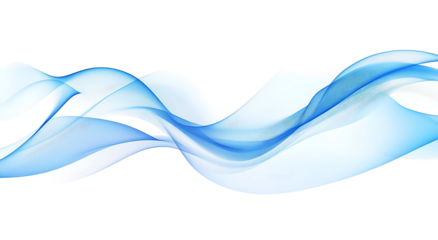 Blue abstract smoke waves on a white background