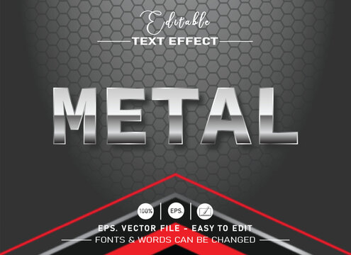 Metal crome editable text effect