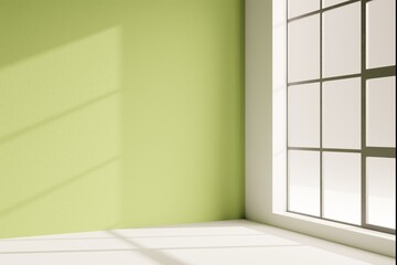 Fototapeta premium Minimal Sunlight: A Serene Play of Shadows on a Soft Pastel Wall
