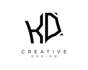 KD letter logo design vector art