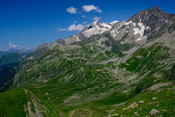 View on the Monts Jovet mountains in the Franch Alps, France.
