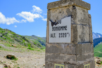 The Col du Bonhomme peak, altitude 2329m above sea level. French Alps. Part of the Tour du Mont Blanc challenge. 