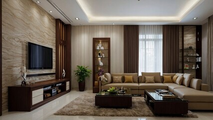 Fototapeta premium modern living room with fireplace,living room interior,modern living room