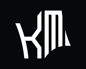 letter km logo design vector art