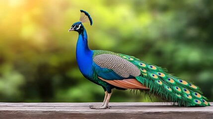 Obraz premium Majestic Peacock Displaying Its Vibrant Feathers