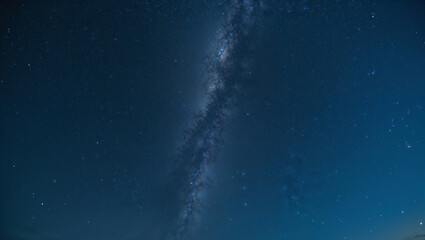 Majestic milky way galaxy shining brightly in dark night sky
