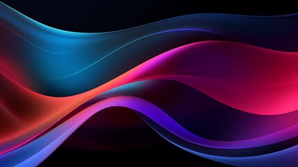 Fototapeta premium Abstract colorful waves on a dark background, creating a dynamic feel.