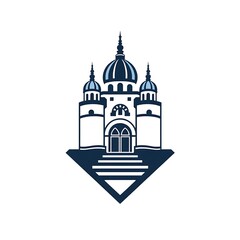 Obraz premium Majestic Castle Icon: A bold and elegant icon depicting a majestic castle with intricate details, perfect for branding, architecture, or historical projects. 