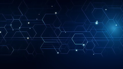 Obraz premium Abstract digital background with hexagonal patterns and glowing elements.