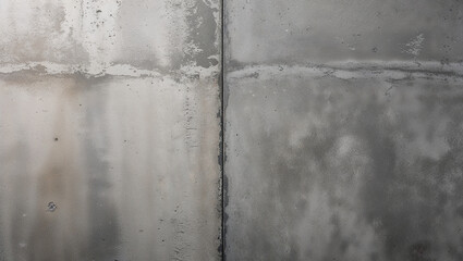 Obraz premium Gray concrete wall showing a joint between two concrete slabs