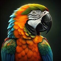 Fototapeta premium blue and yellow macaw ara generative Al