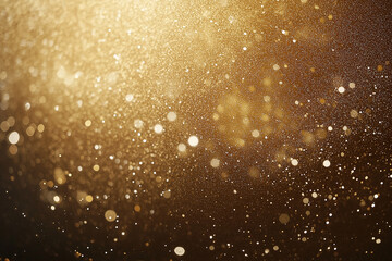 Elegant Golden Glow on a Dark Background: The Magic of Sparkle and Light for Creating an Atmospheric New Year and Christmas Mood