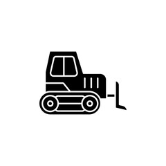 Naklejka premium Bulldozer icon Isolated flat vector in outline