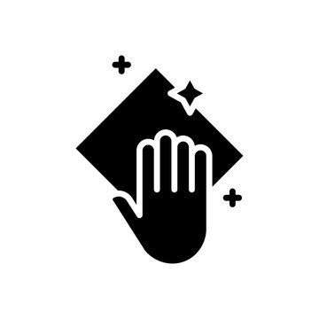 hand wiping black surface clean clip art preview