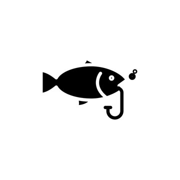 recommend clip art: Fishing icon Isolated flat vector in outline