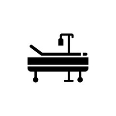 Hospital bed icon Isolated flat vector in outline