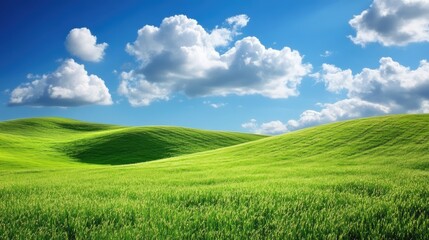 Obraz premium green grass and blue sky