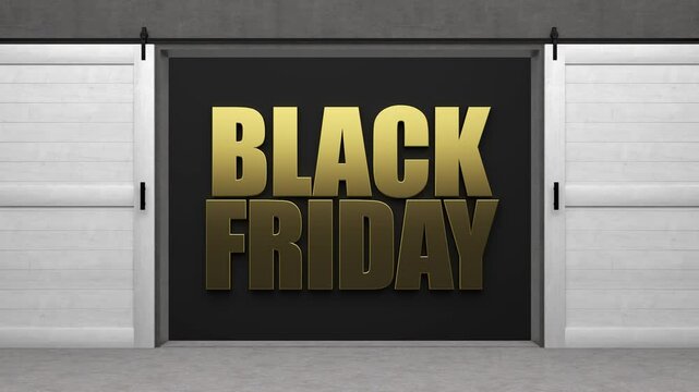 sale symbol in front of background  with open door - 3D rendering 4k
