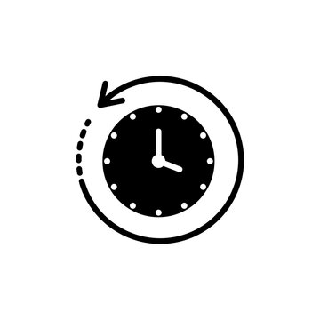 recommend clip art: Rewind time icon Isolated flat vector in outline