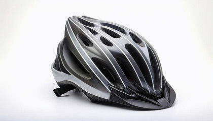 Fototapeta premium Stylish Grey and Black Bicycle Helmet Safety Gear Cycling Head Protection
