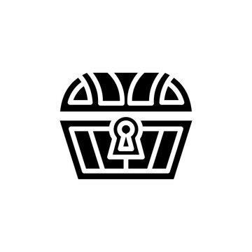 recommend clip art: Treasure chest icon Isolated flat vector in outline