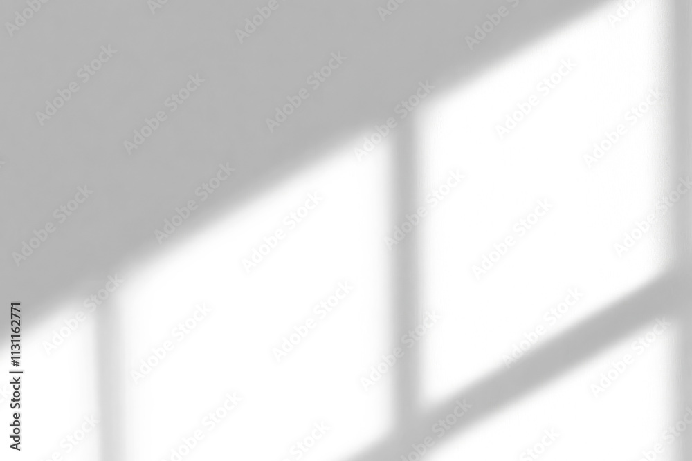 Poster A minimalistic play of shadows created by sunlight filtering through a window onto a smooth surface.