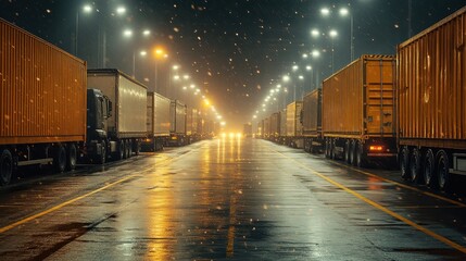 Obraz premium Reporting software with inventory charts close up detailed review surreal double exposure logistics