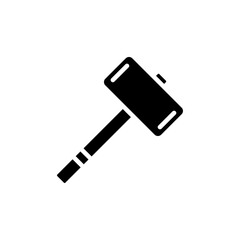 Wooden mallet icon Isolated flat vector in outline